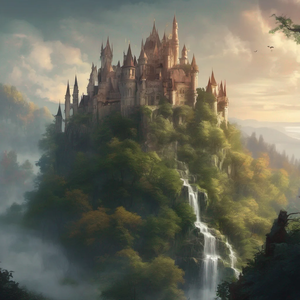 castle forest landscape fantasy art forest