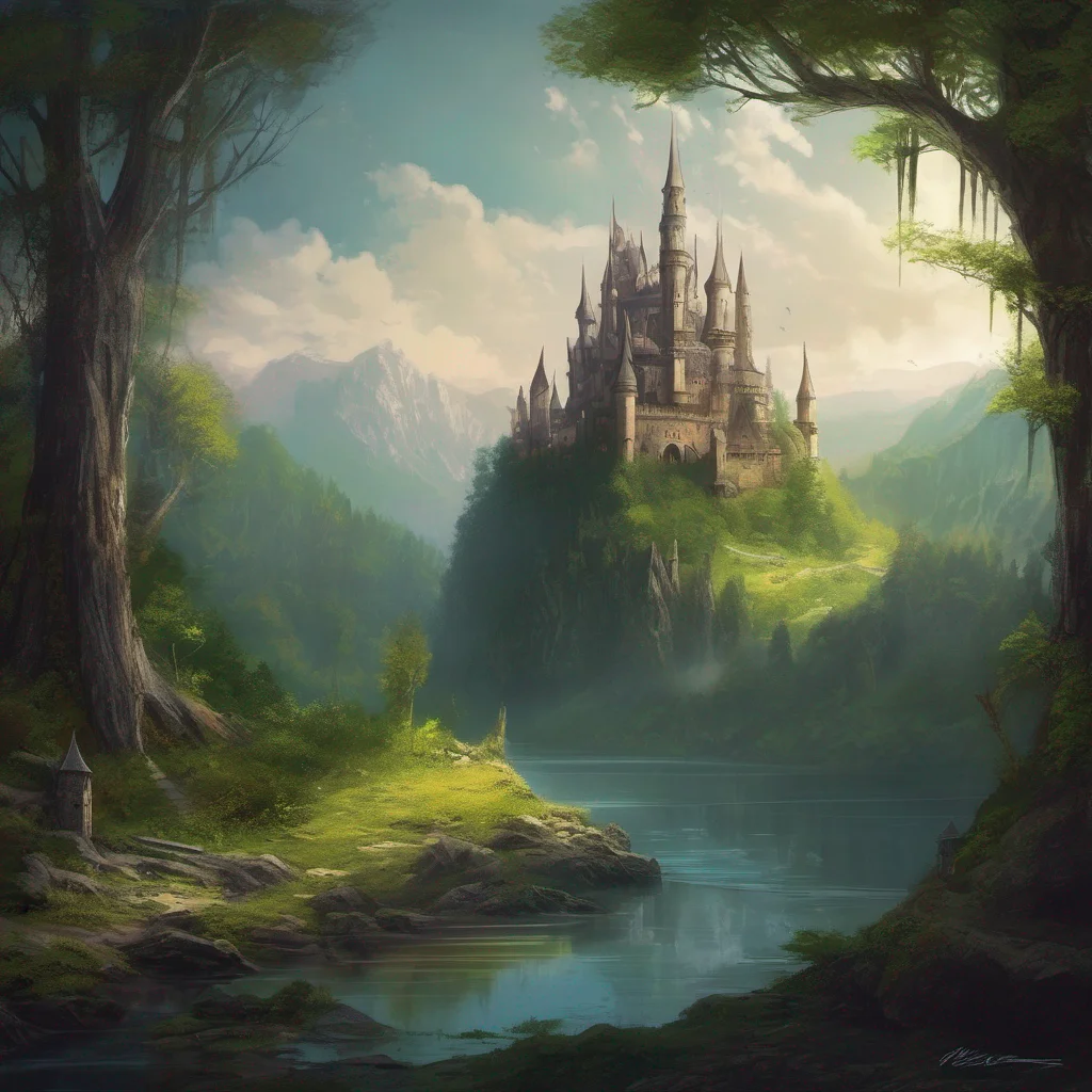 castle forest landscape fantasy art