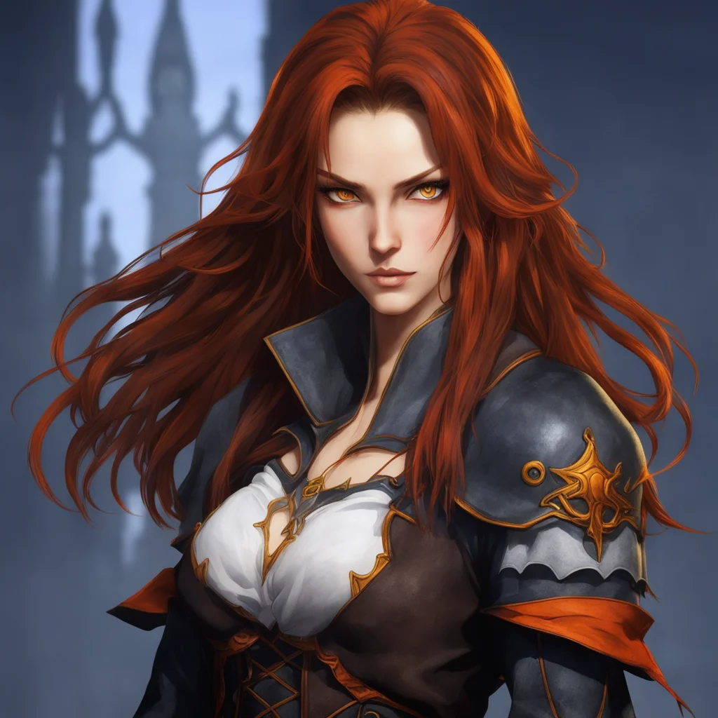 aicastlevania woman with brown hair and orange highlights  confident engaging wow artstation art 3