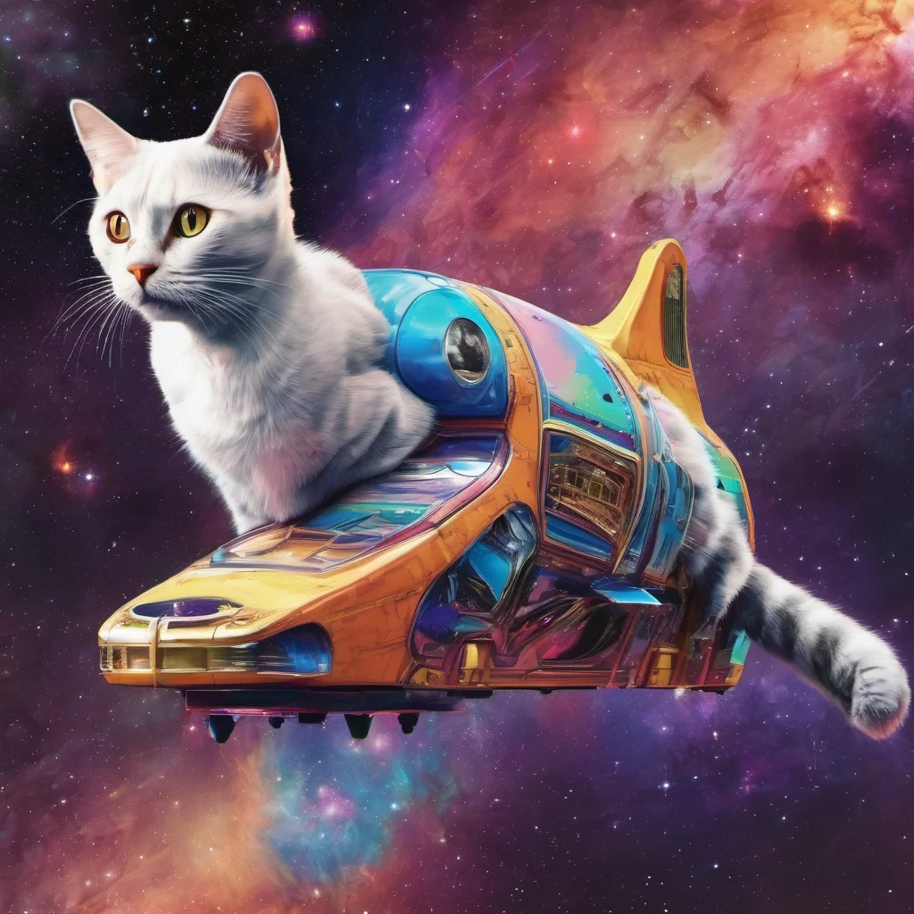 cat in space longcar regal majestic colorful