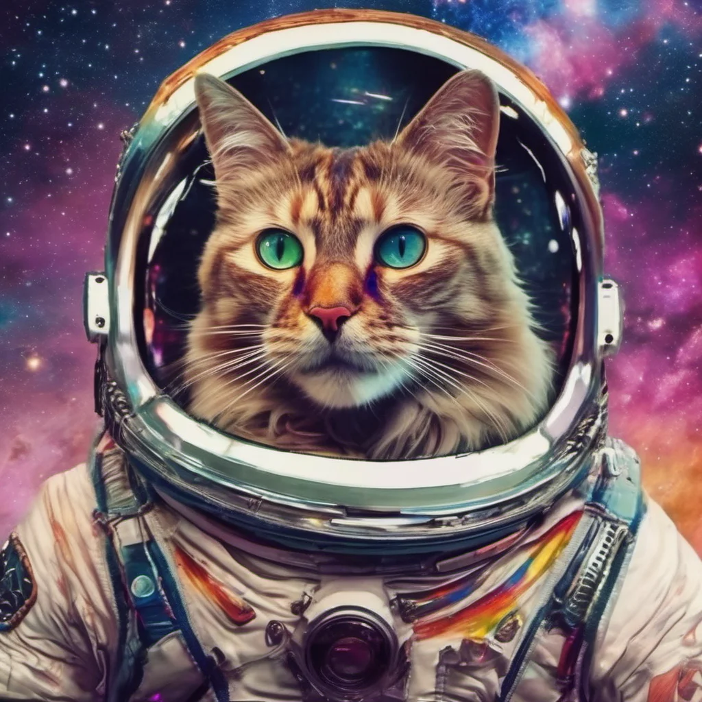 cat in space longcat regal majestic colorful