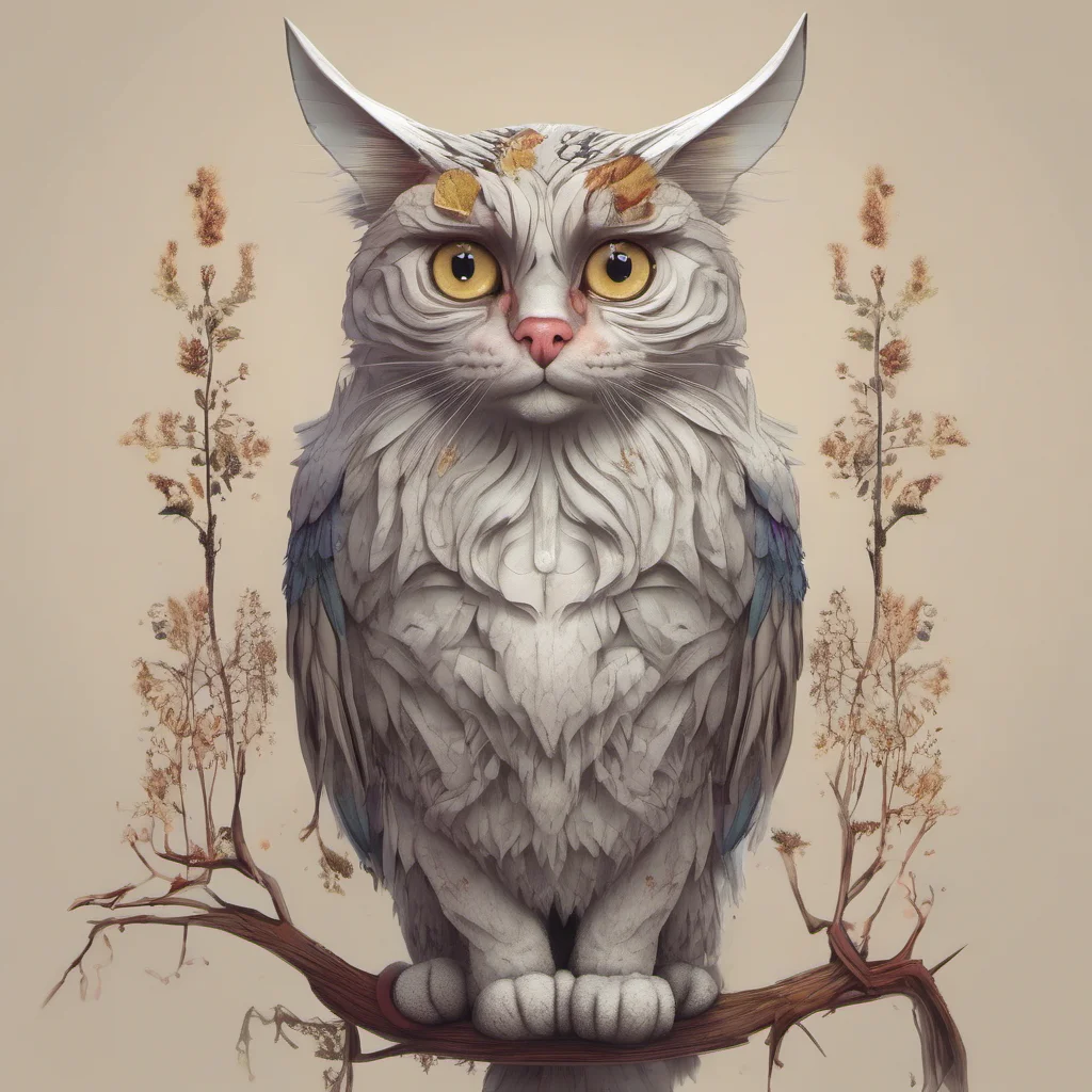 aicat mixed with an owl amazing awesome portrait 2