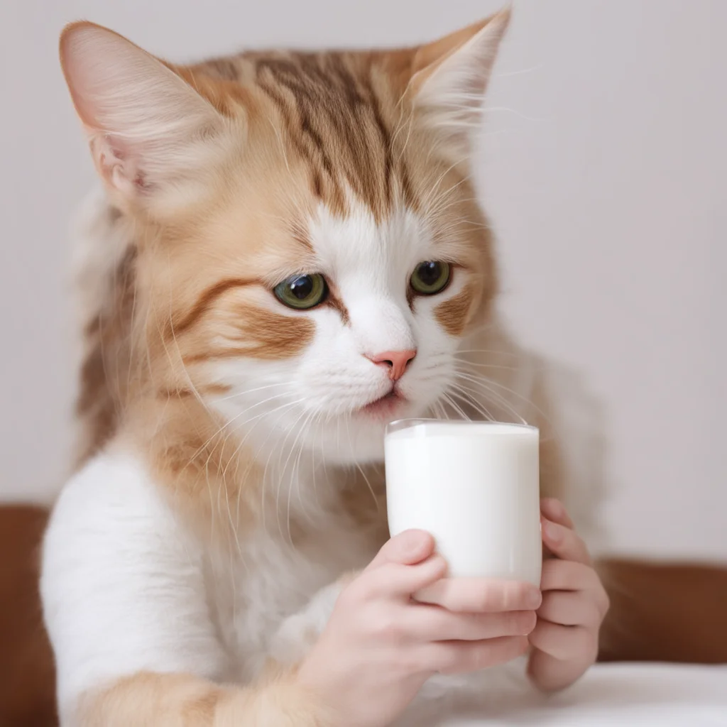 aicatgril drinks milk amazing awesome portrait 2