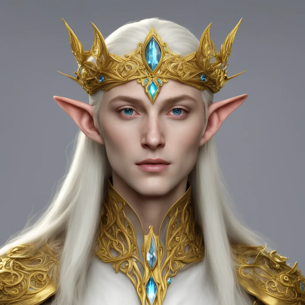 aiceleborn wearing small golden elvish circlet with jewels confident engaging wow artstation art 3