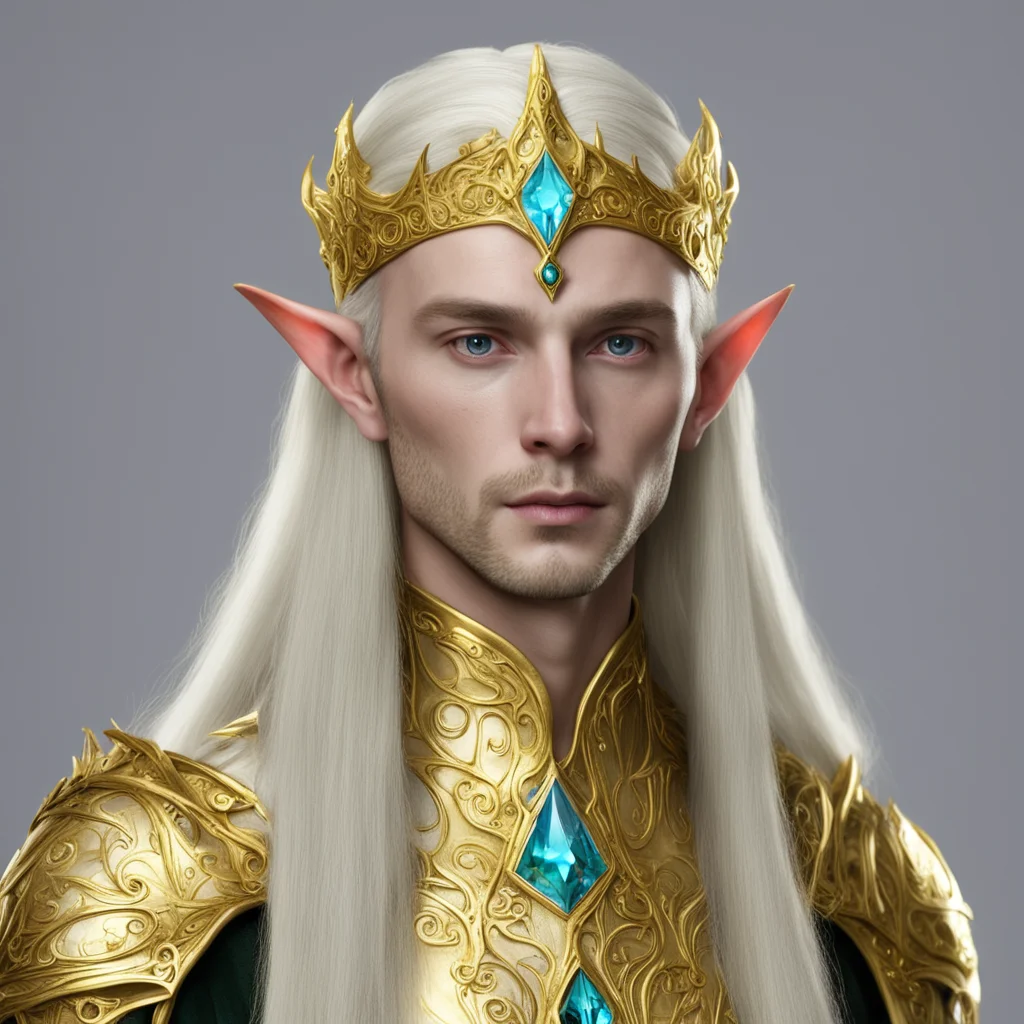 celeborn wearing small golden elvish circlet with jewels