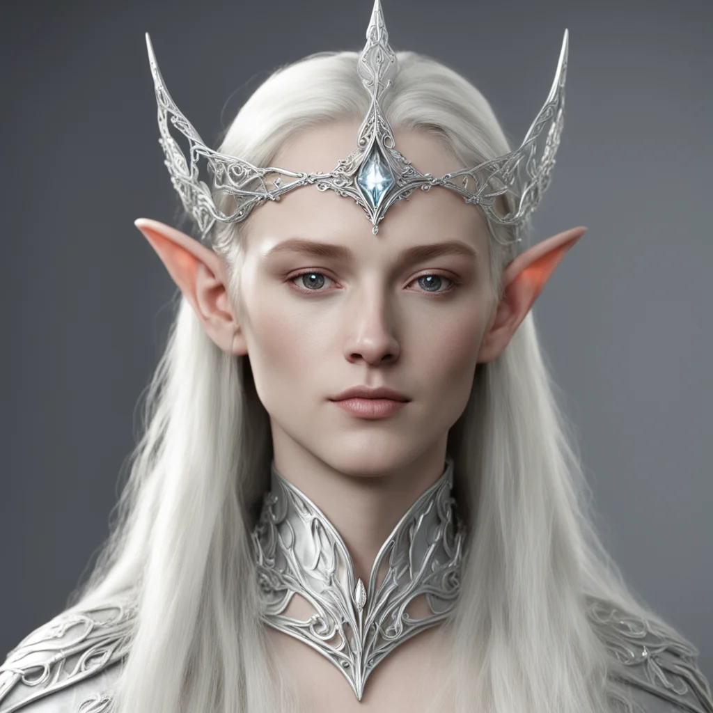 aiceleborn wearing small silver elvish circlet with diamond amazing awesome portrait 2