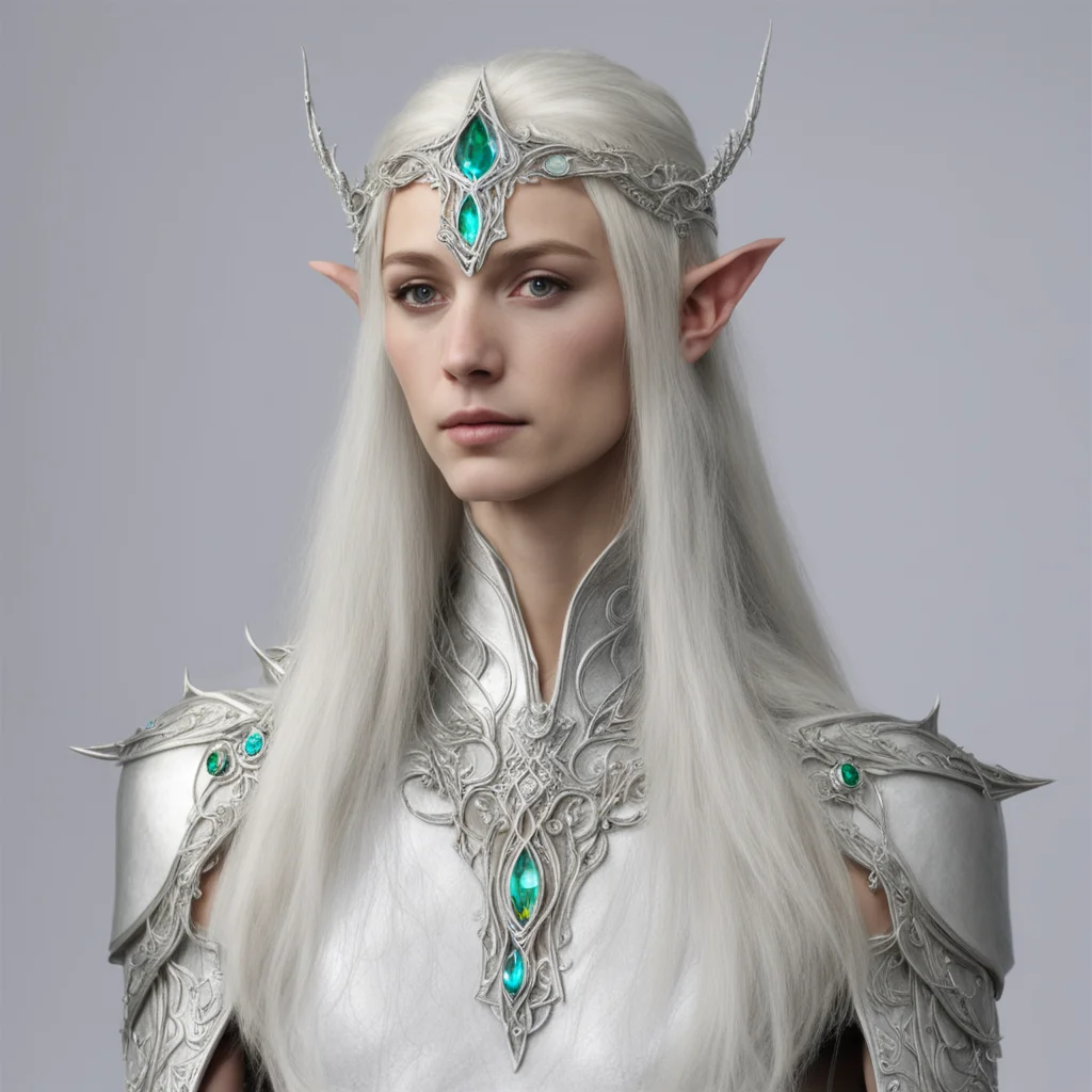 celeborn with silver sindar elven circlet with jewels amazing awesome portrait 2