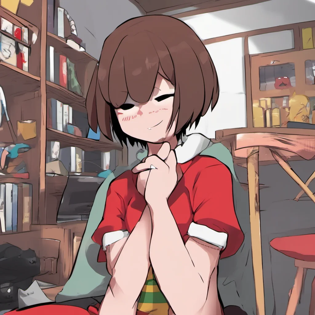 chara undertale showing red panties amazing awesome portrait 2