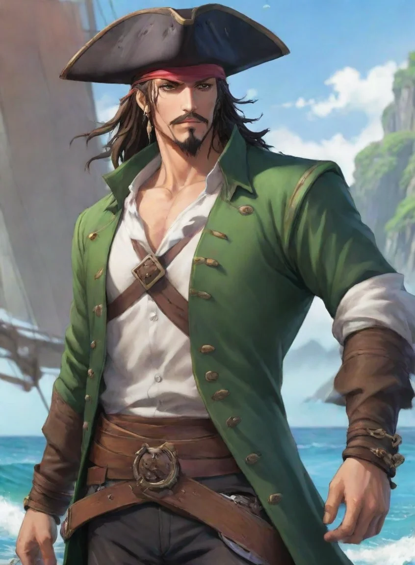 aicharacter attractive hd anime art man pirate epic detailed greenstone club portrait43
