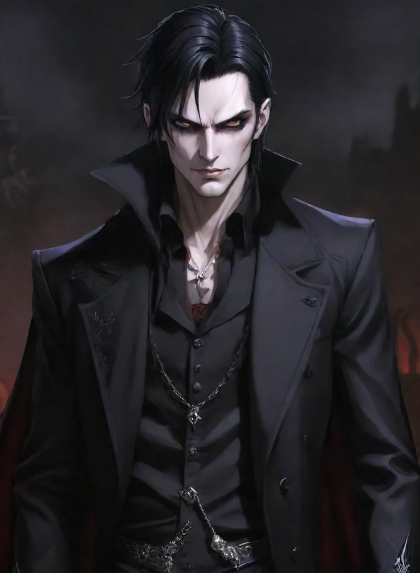 aicharacter attractive hd anime art vampire man  epic detailed portrait43
