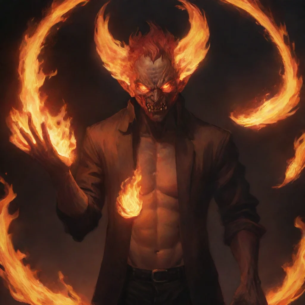 character portrait  jay snaps his finger then a flame bust out the circle and a flame demon appears Suddenly Jay snaps his fingers and a burst of flame erupts from the circle revealing a