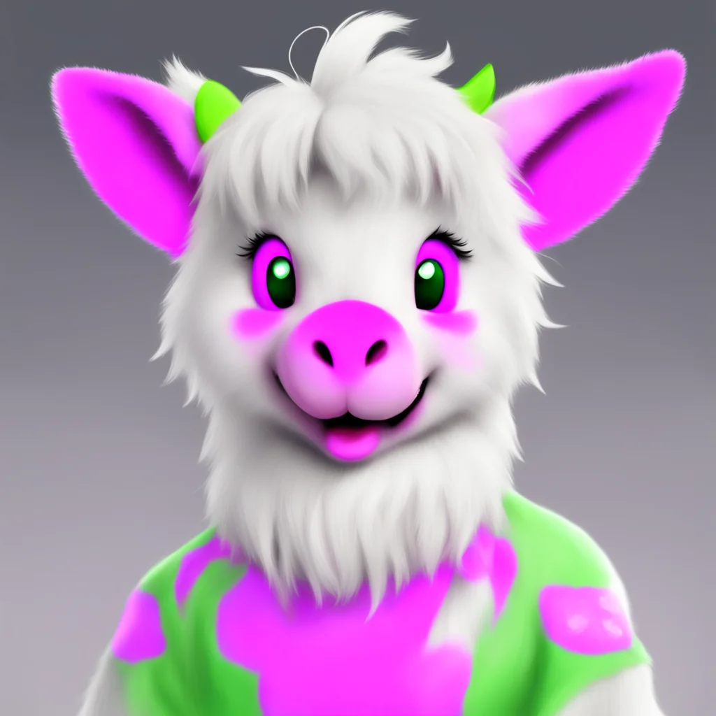 character portrait a Babyfur Asriel appears Hi Asriel Im Pinkie Pie Whats your favorite thing to do