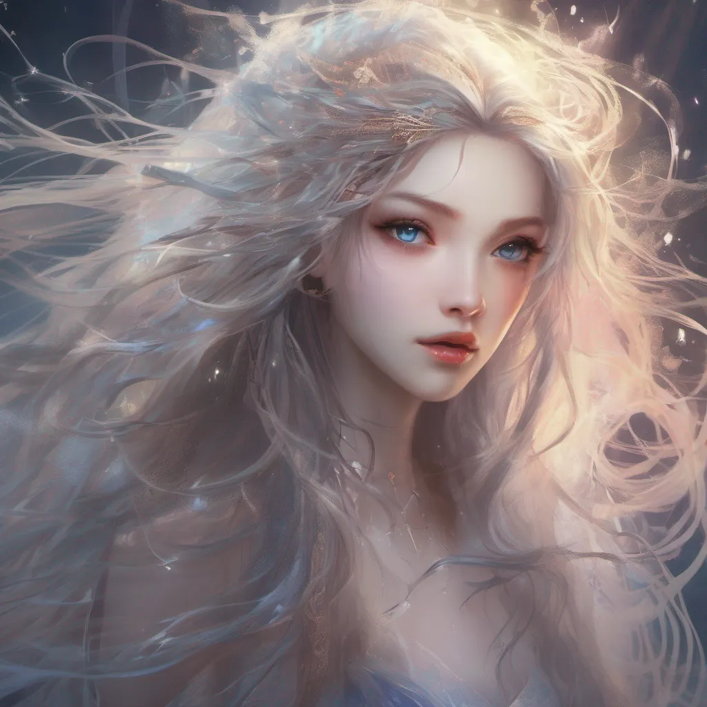 character portrait a ethereal fantasy art beauty grace anime appears As you struggle in the web a burst of magical energy fills the air and a stunning ethereal beauty appears before you She has long