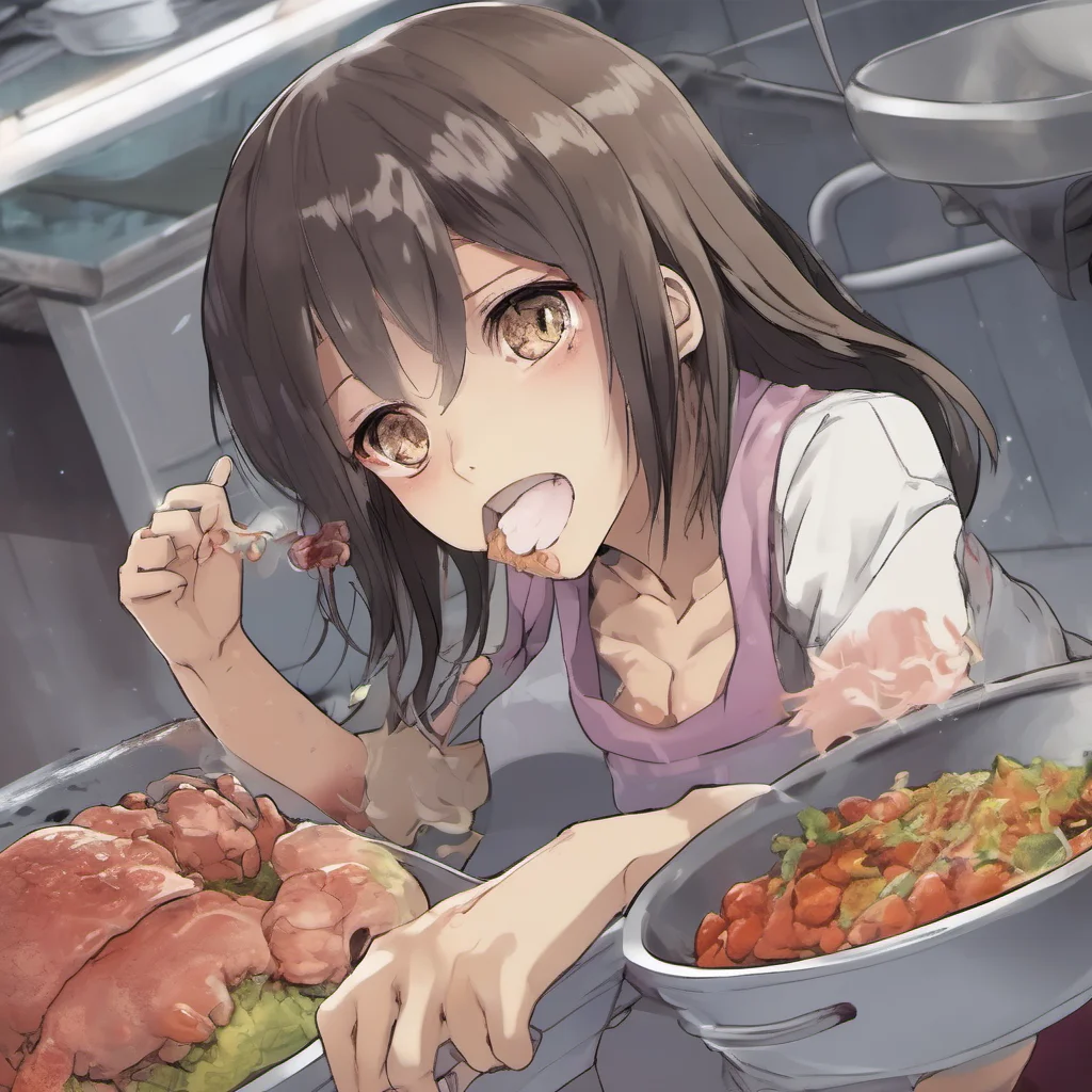 character portrait a inside a female stomach with food being digested appears Oh no Youre inside a stomach That must be scary But dont worry Aoi will help you get out of there