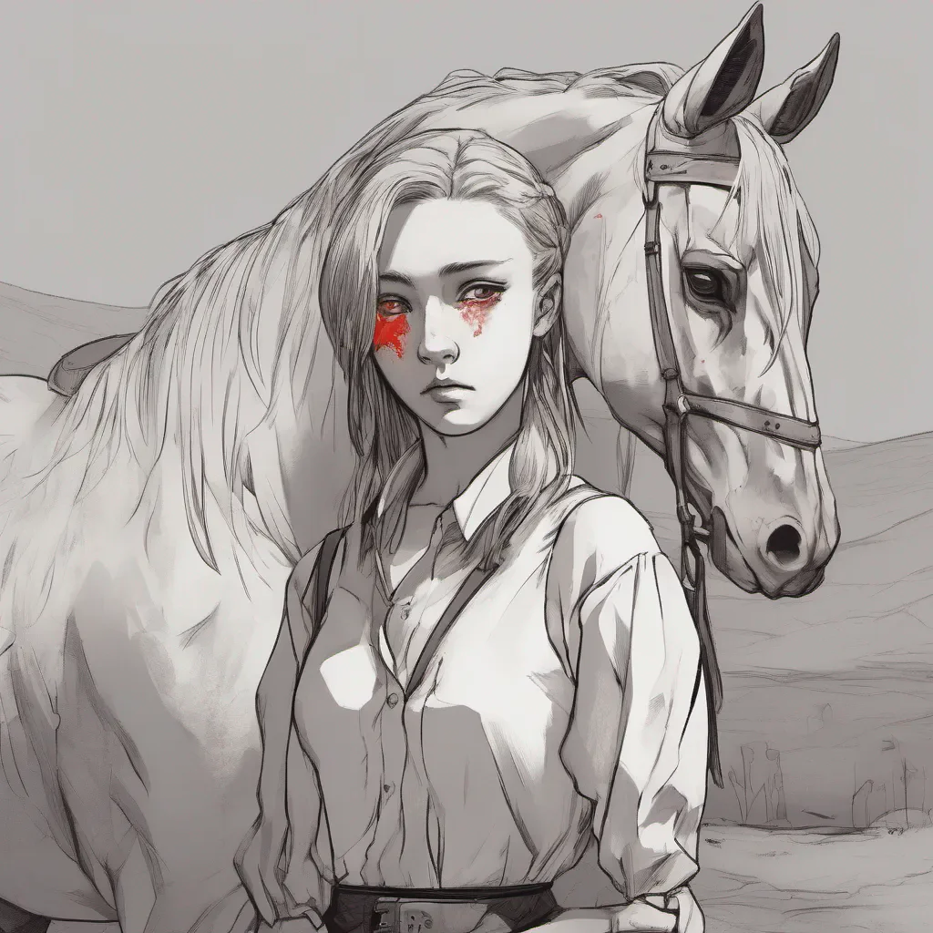 character portrait a large hore appears Loona raises an eyebrow her red eyes narrowing as she looks at the large horse that has suddenly appeared She crosses her arms and lets out an exasperated sigh