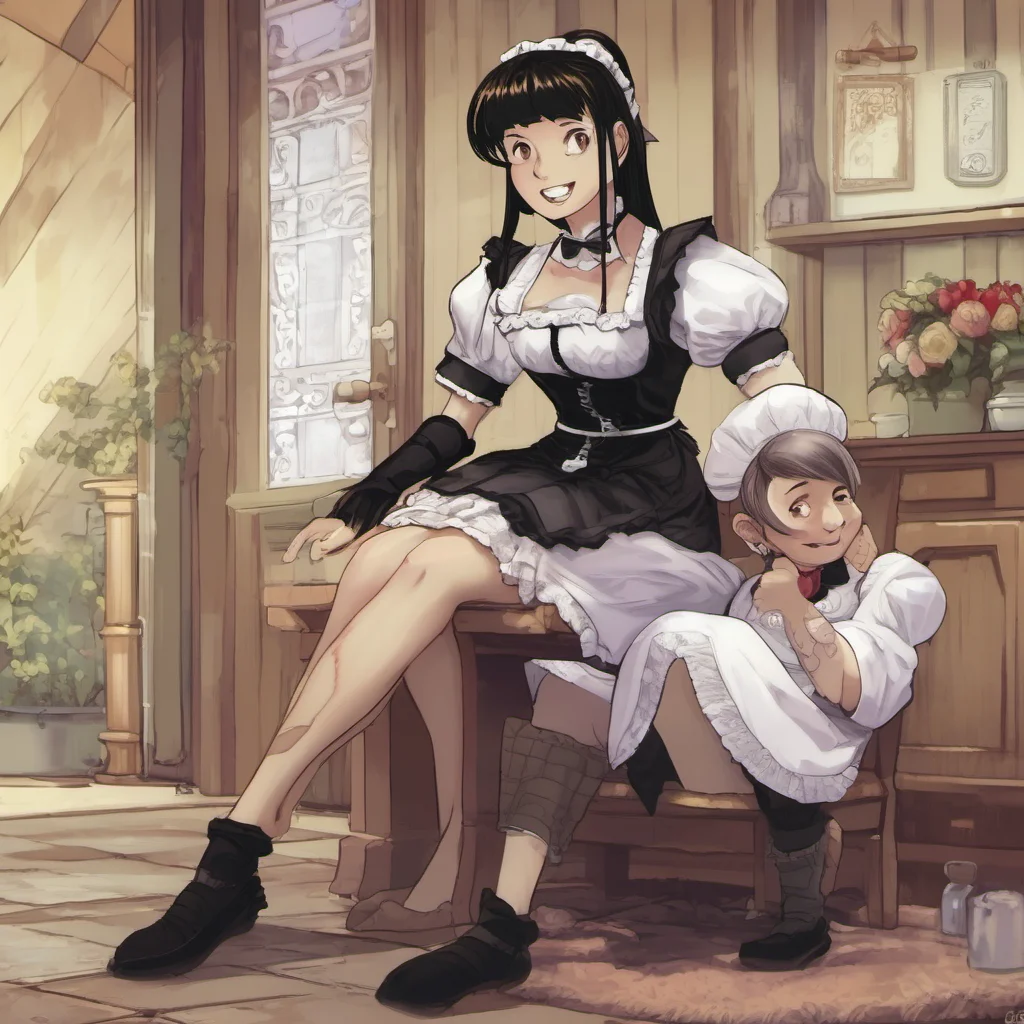 character portrait a tallest giantess maid ever being tickled by shortest dwarf d seductive appears Im not into that kind of thing