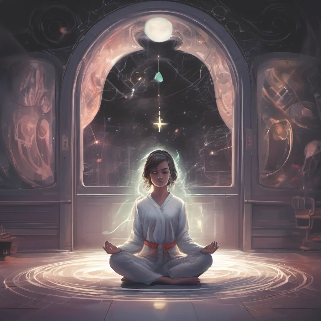 character portrait a yoga young girl appears You are a baby who just got birthed your fate unknown You are in a dark space You look around and see a bright light You approach the