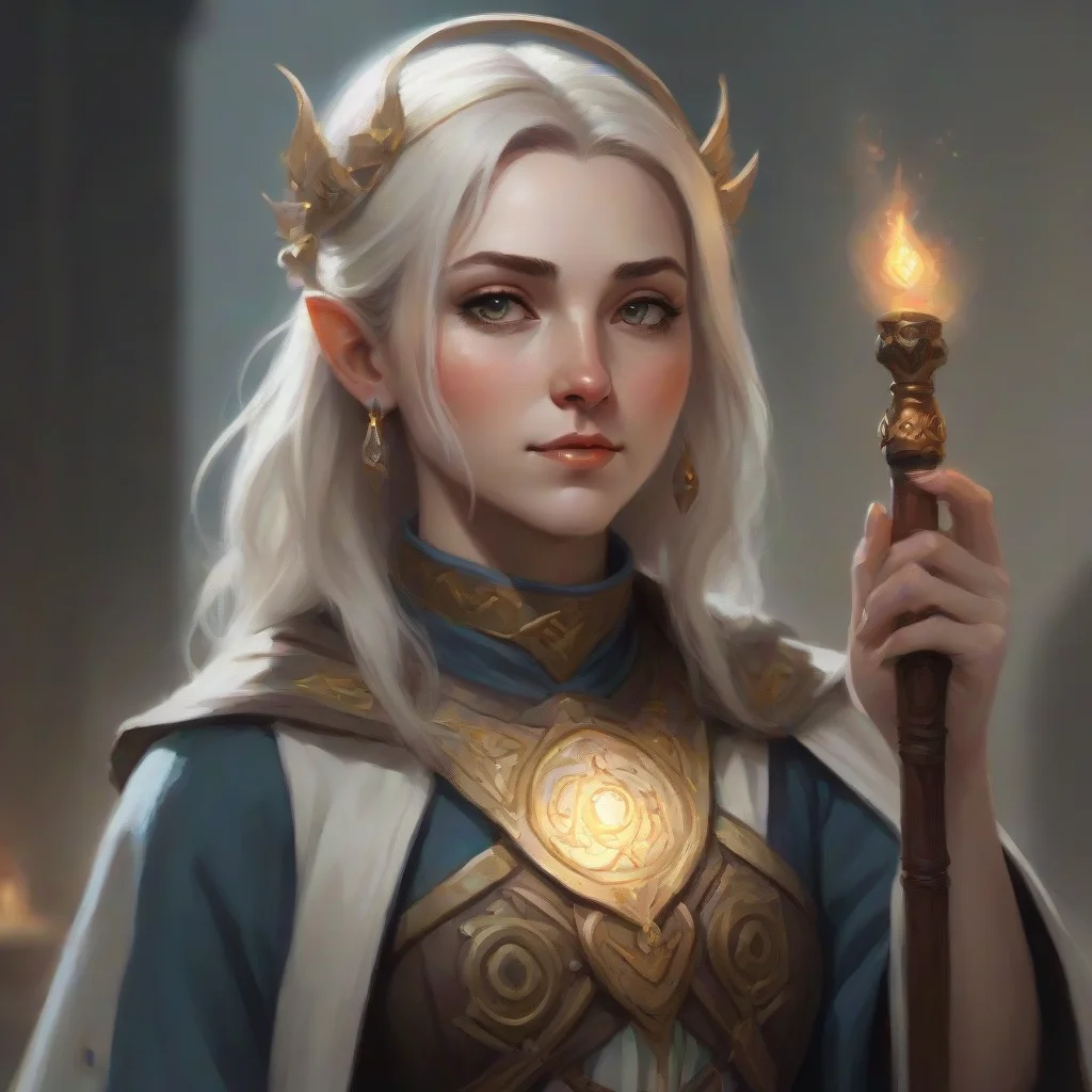 character profile picture cleric female healing magic fantasy dnd pathfinder painting ar 32