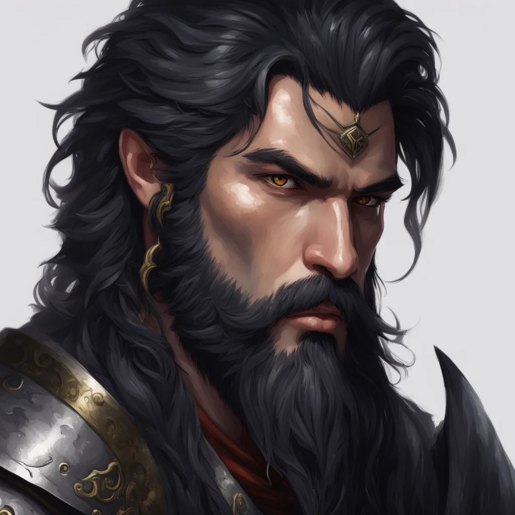 character warlock profile picture fantasy medieval dnd pathfinder painting black hair and beard amazing awesome portrait 2