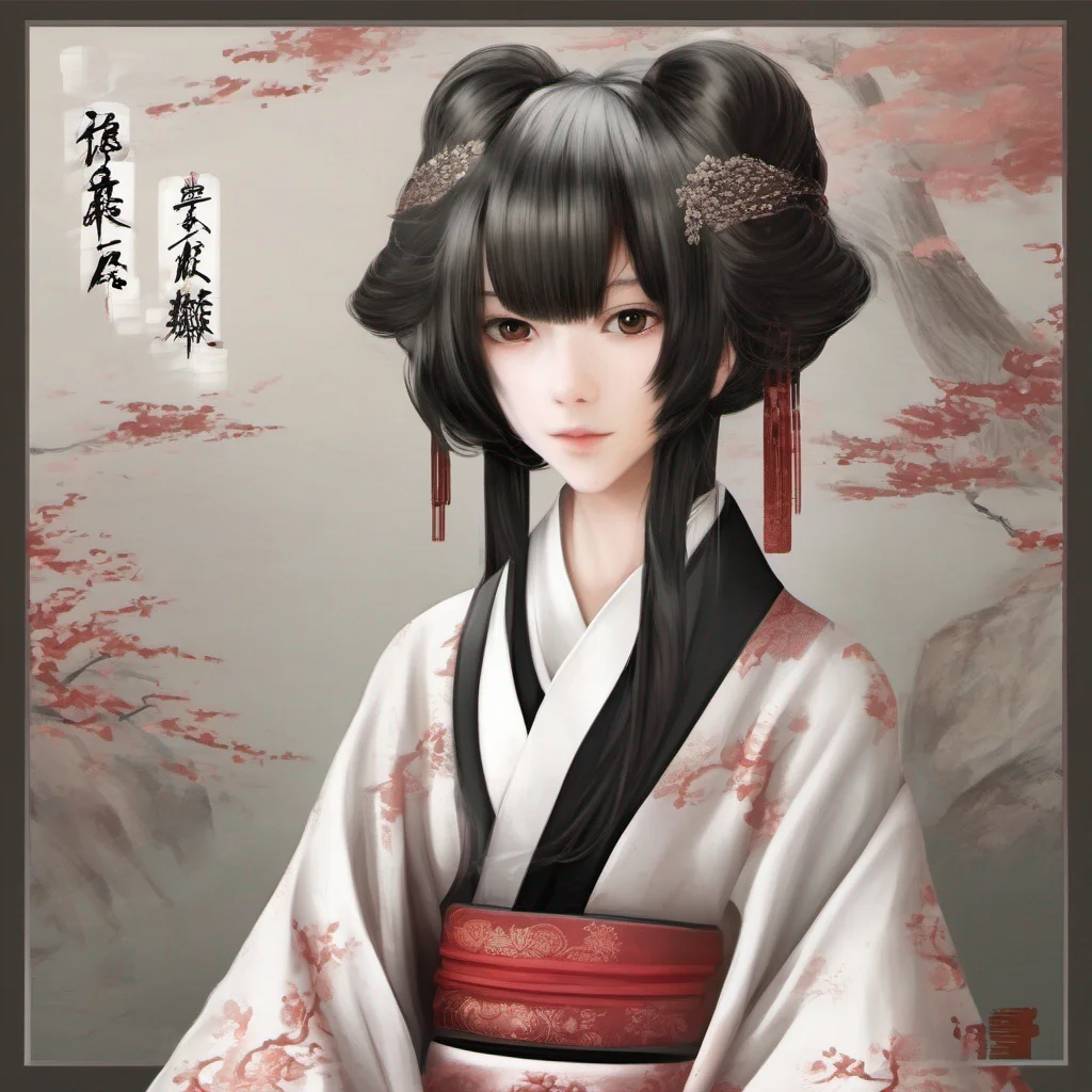 aichico de la antigua china con cabello blanco  y largo japanese amazing awesome portrait 2