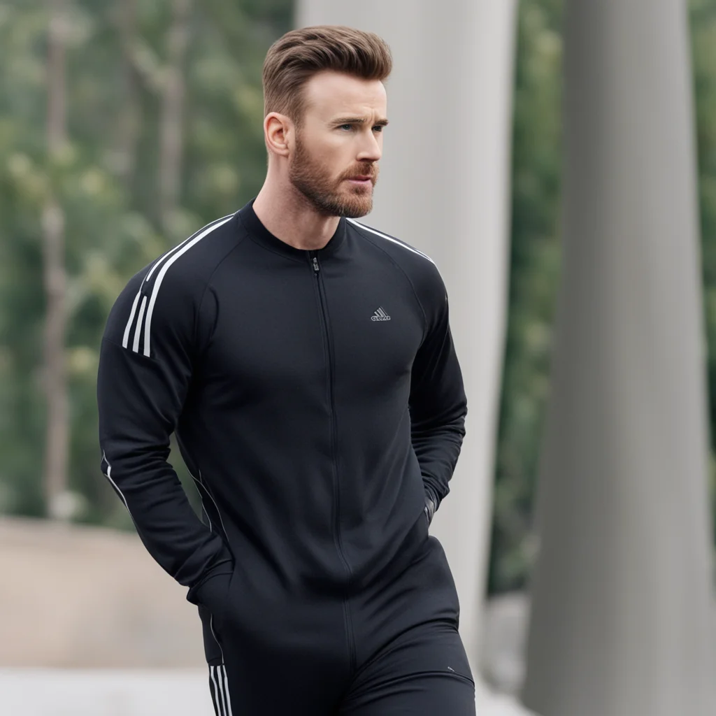 aichris evans in a black adidas tracksuit bulge amazing awesome portrait 2