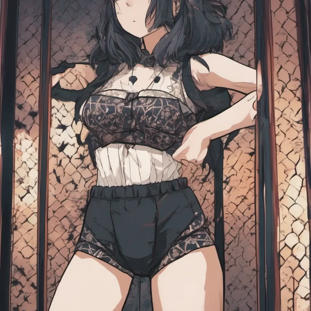 cinematic gothic anime woman wearing childish print underwear. amazing awesome portrait 2