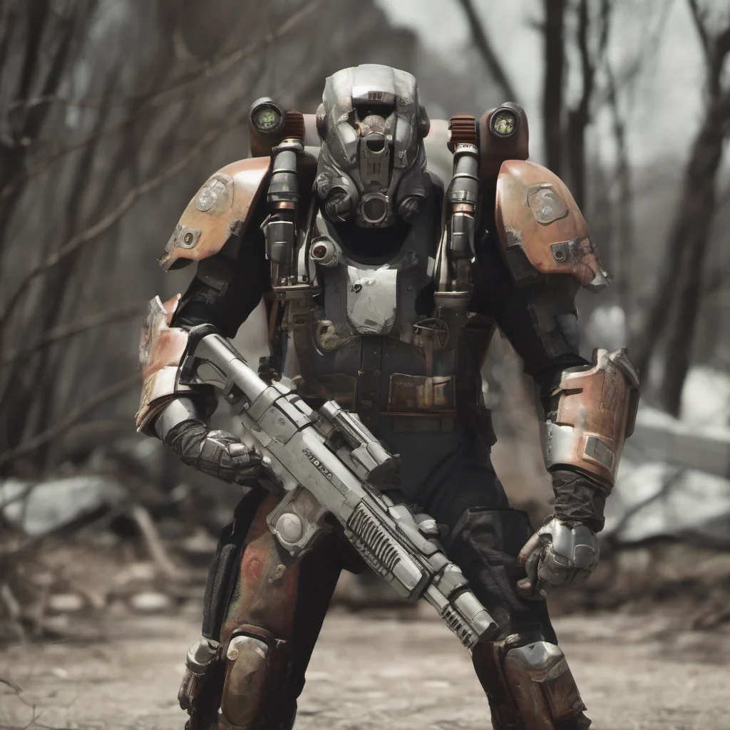 cinematic human cy.w.org wearing an custom power armor without yours delta 13 weapons amazing awesome portrait 2