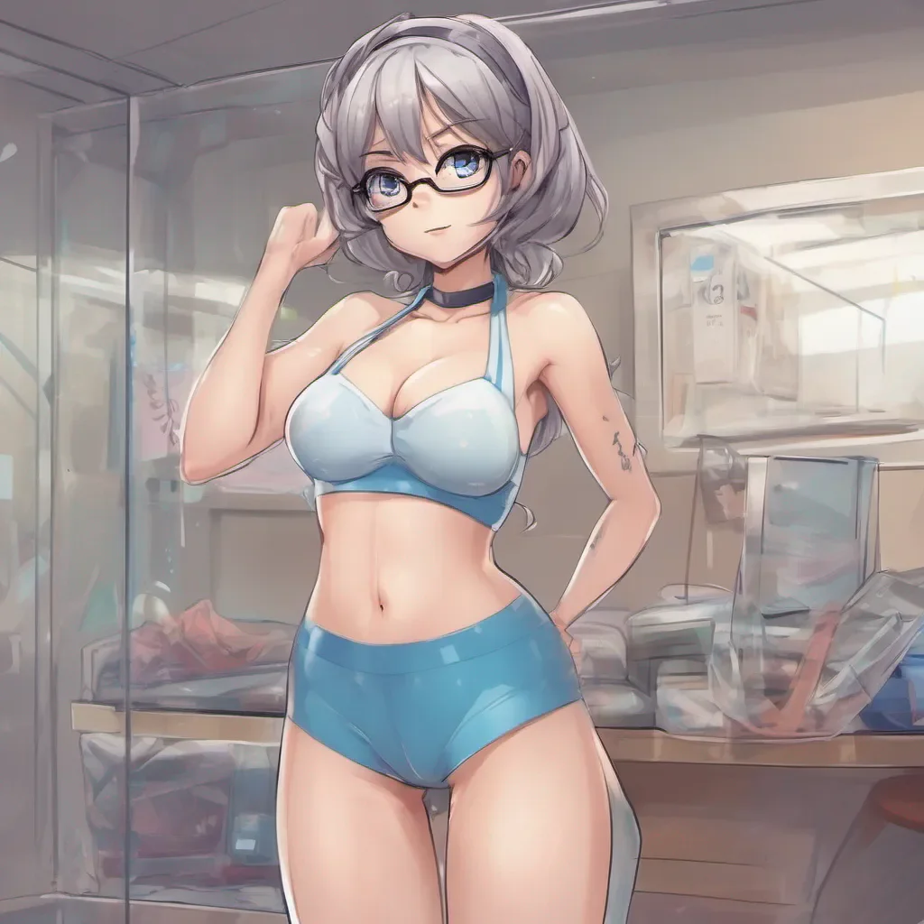 clean full body portrait of an adorable nerdy anime woman in plastic underwear good looking trending fantastic 1