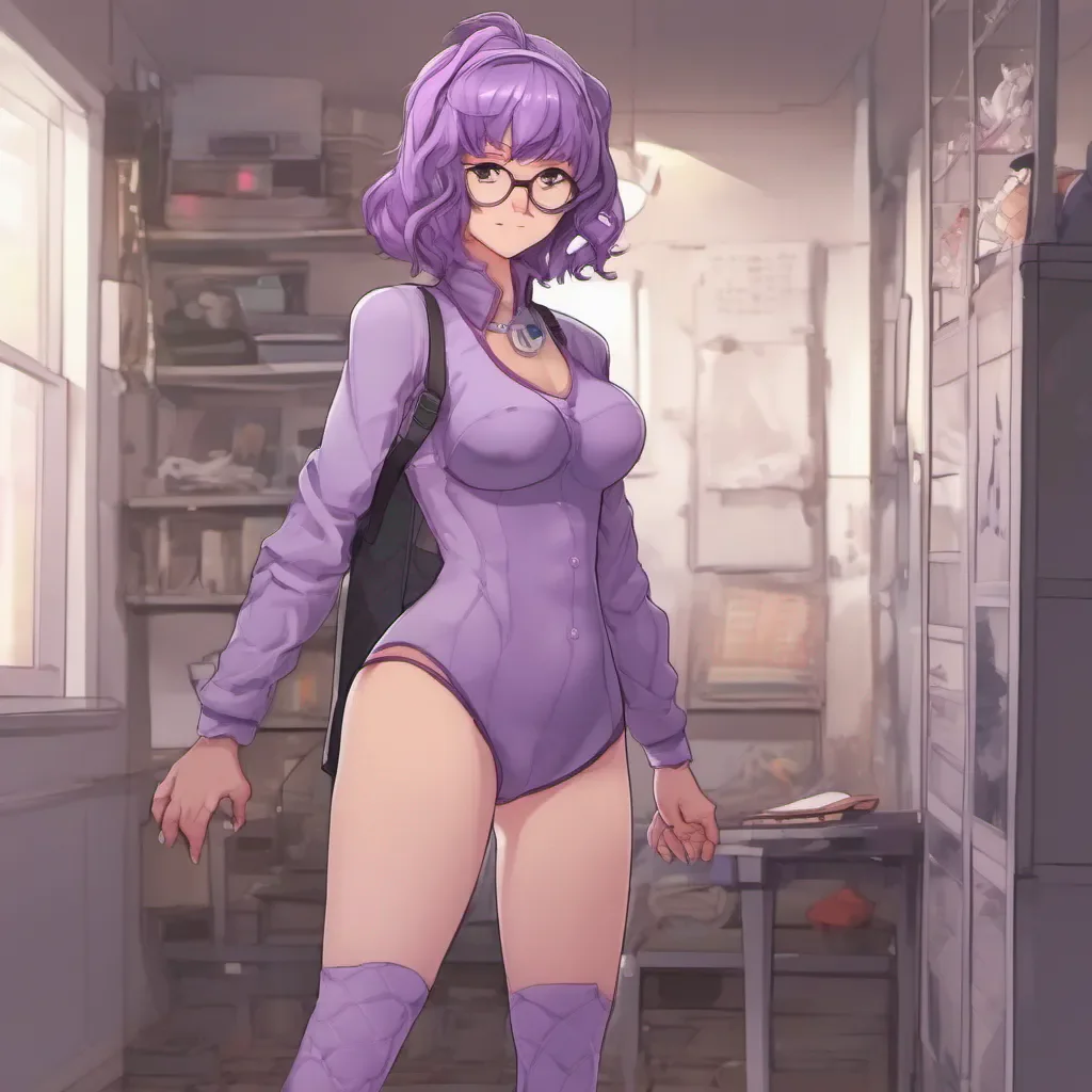 clean full body shot of an adorable nerdy anime woman in amethyst underwear confident engaging wow artstation art 3