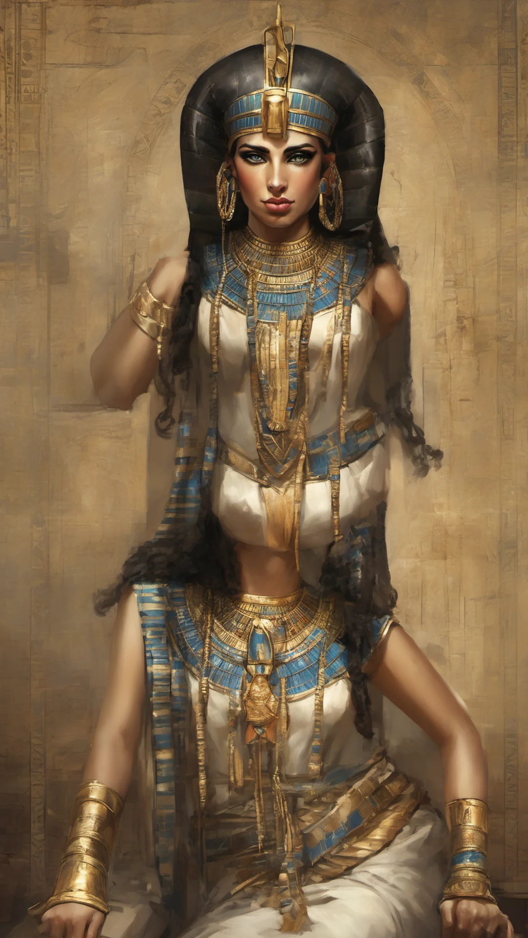 cleopatra beautiful portrait egyptian ruler tall