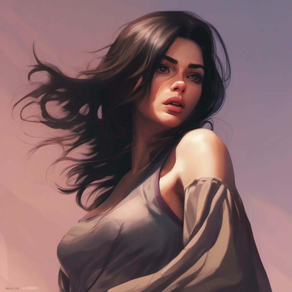 close up digital illustration of a young dark haired woman sneaking. sneaking pose%2C low angle%2C low cut clothing%2C in the style of fantasy%2C digital illustration%2C artgerm   ar 9%3A16 amazing 