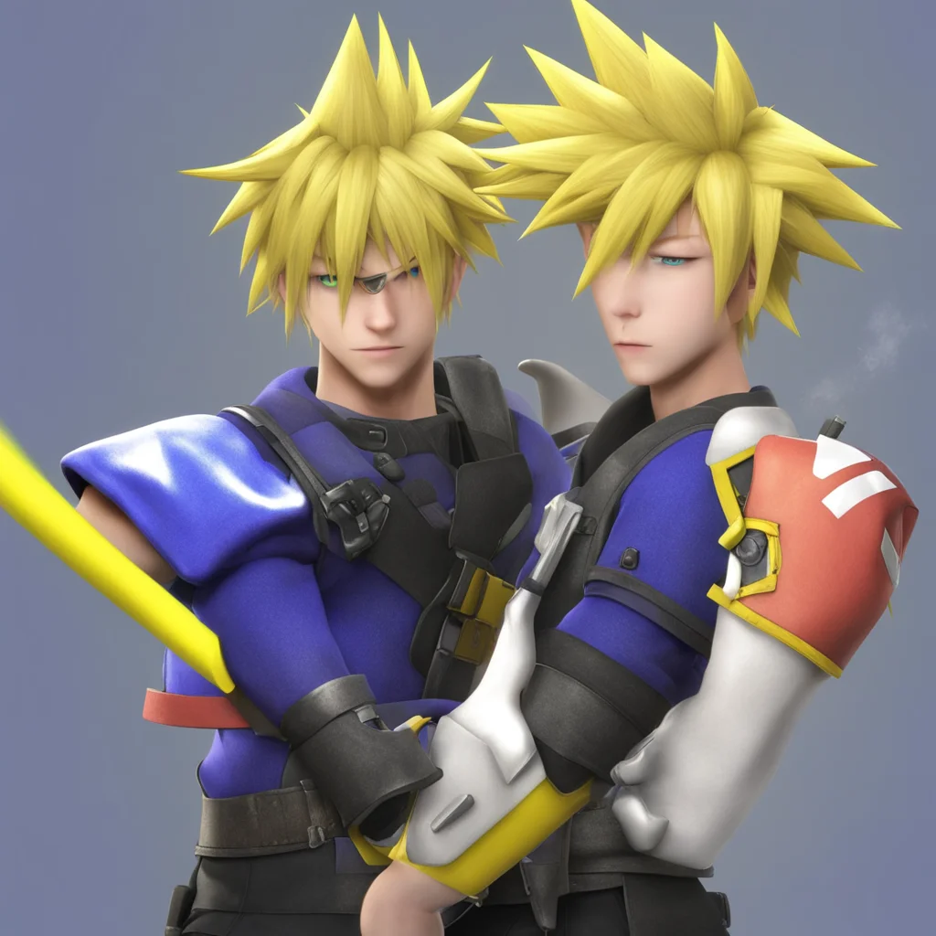 cloud strife mixed with sora super smash bros ultimate confident engaging wow artstation art 3