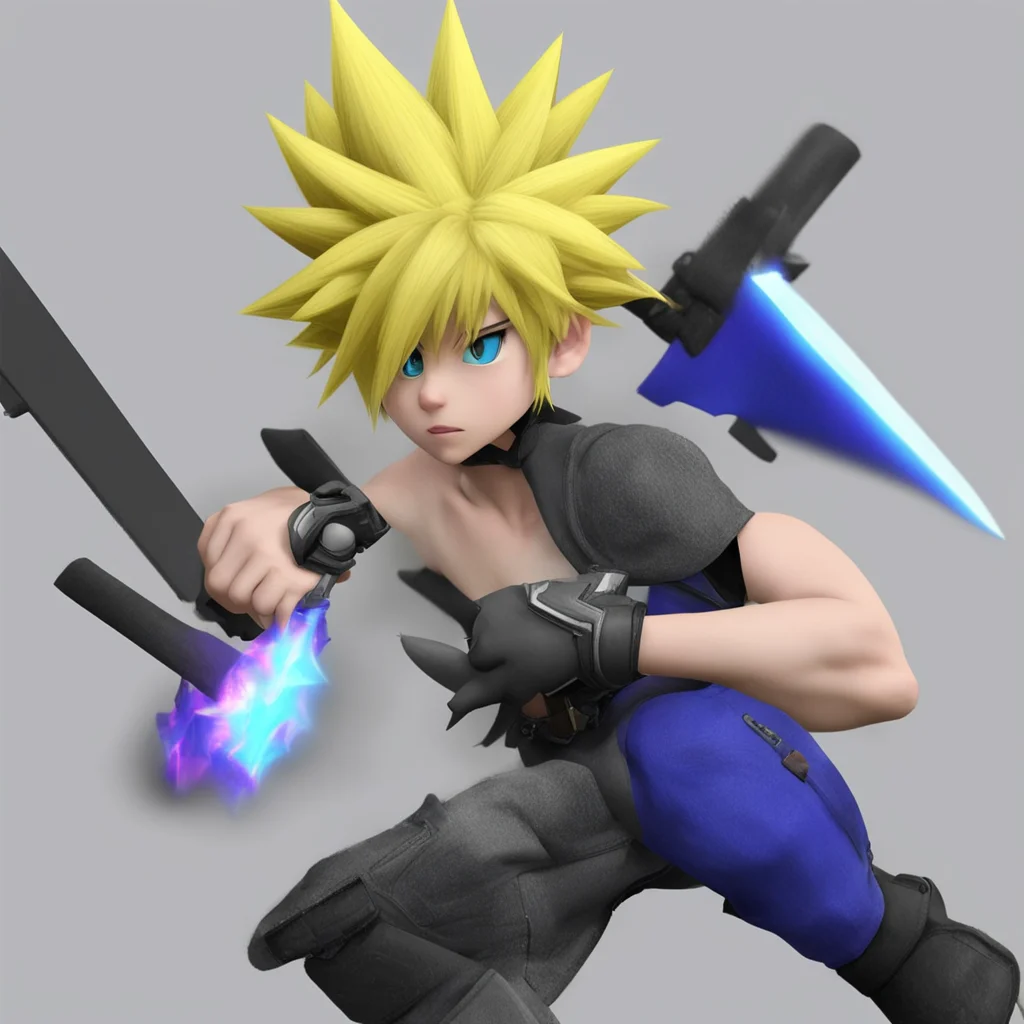aicloud strife mixed with sora super smash bros ultimate