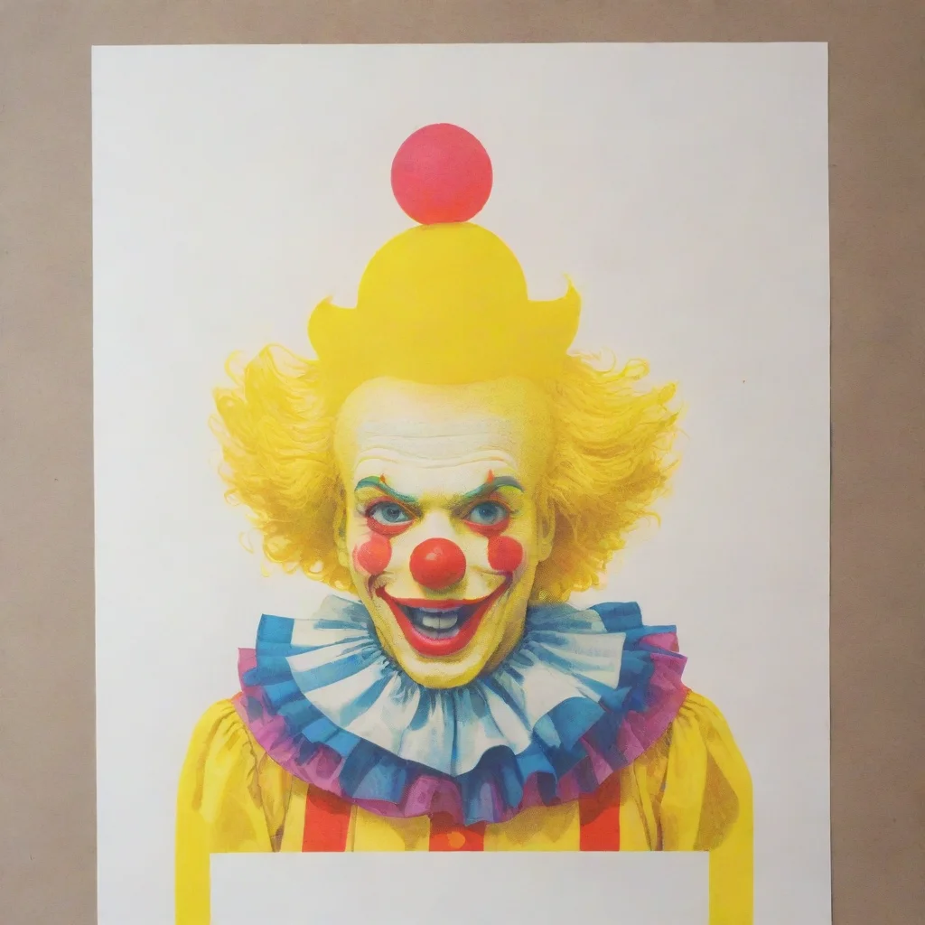 clown risograph yellow