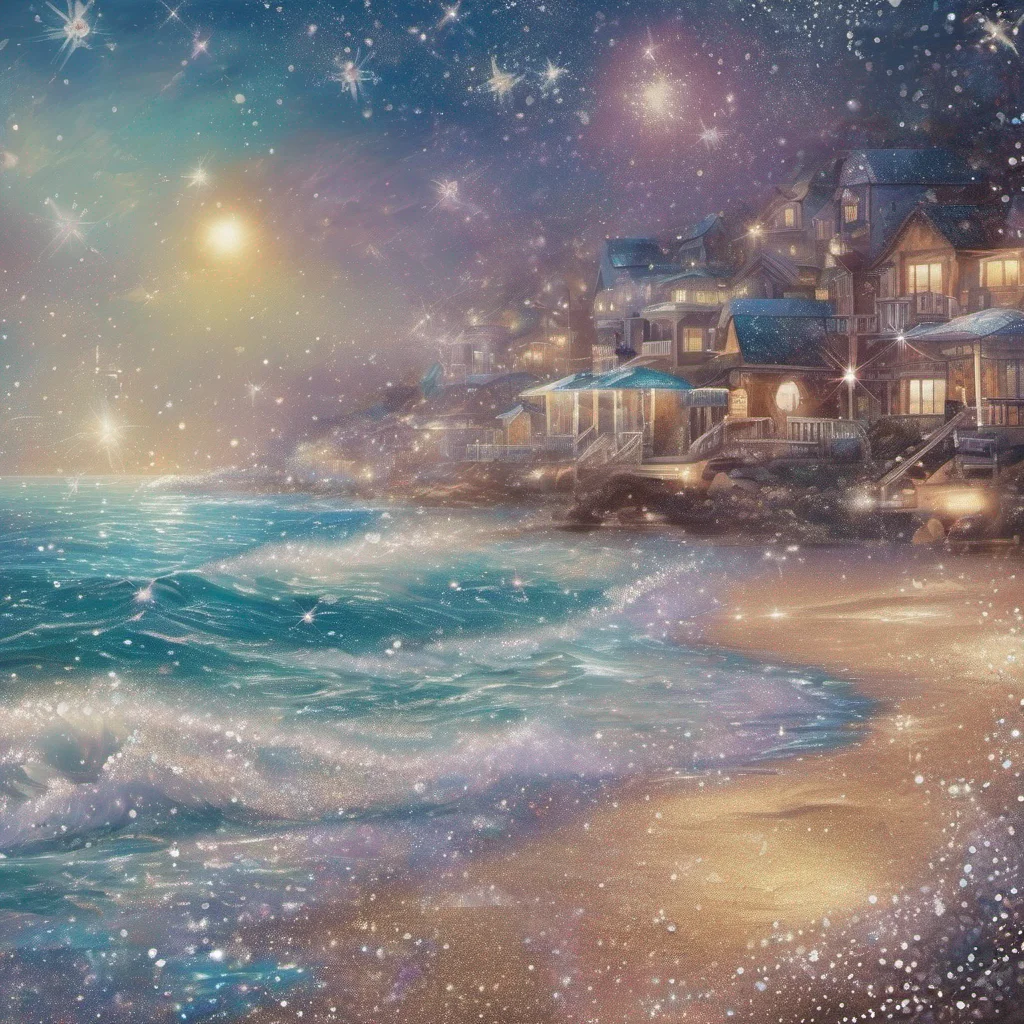 aicoastal beach fantasy art water shimmer glitter sparkle confident engaging wow artstation art 3
