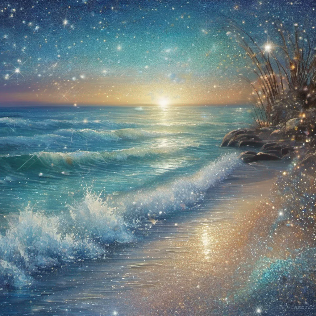 aicoastal beach fantasy art water shimmer glitter sparkle ocean amazing awesome portrait 2