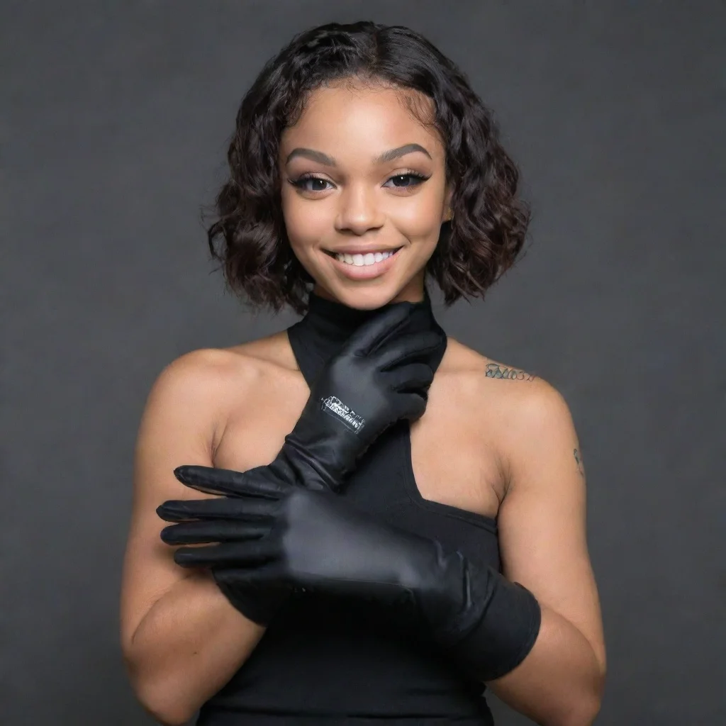 aicoi leray smiling with black gloves