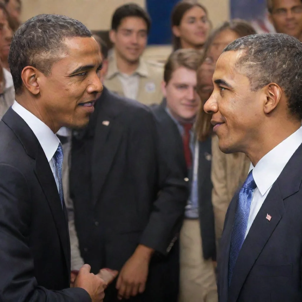 college student talking with barack obama