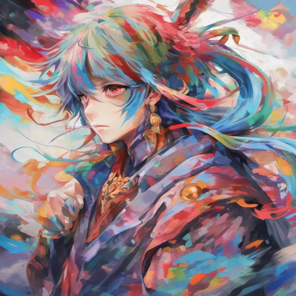 colorful painting of anime character