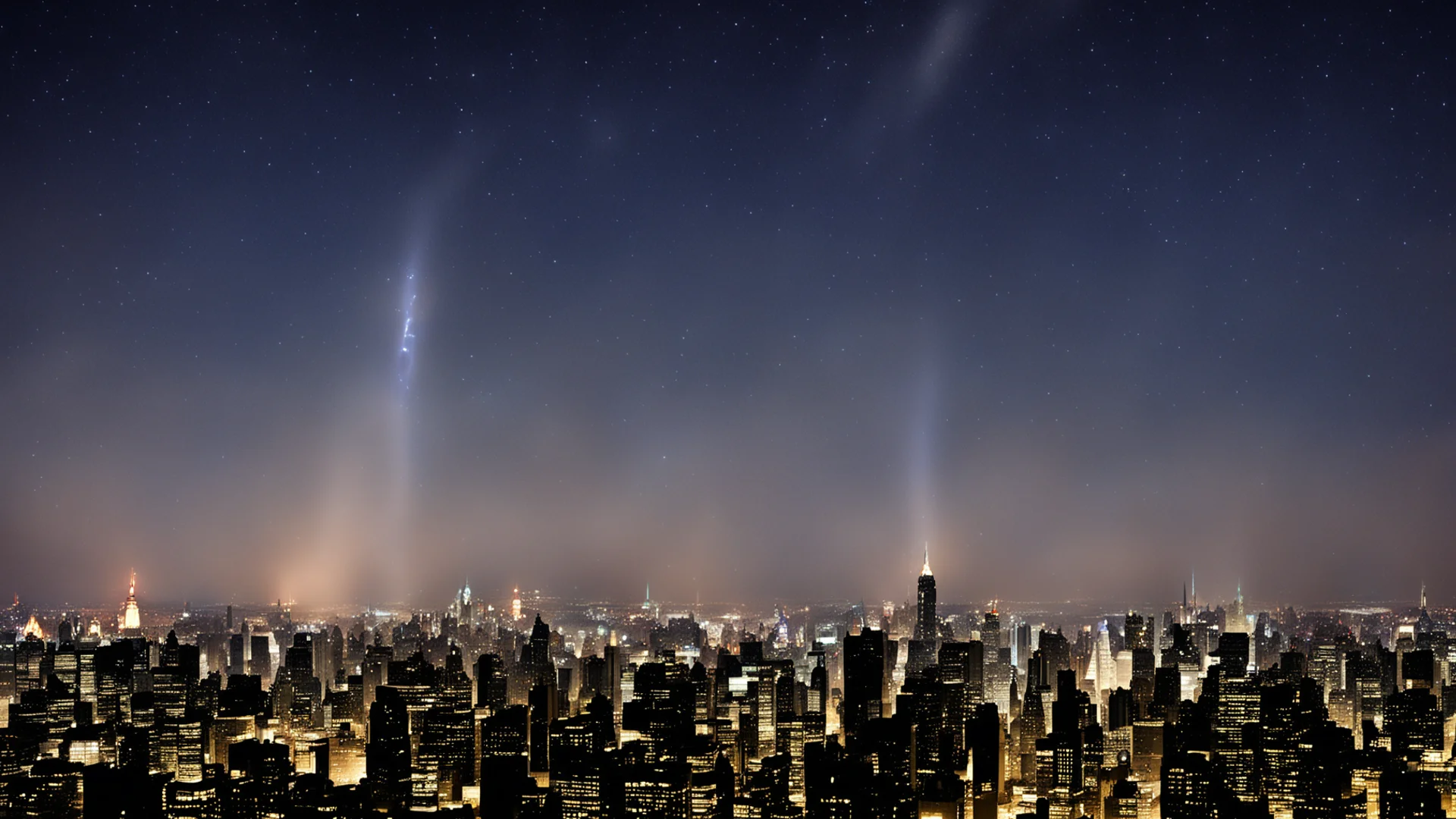 comet crashing into new york at night amazing awesome portrait 2 wide