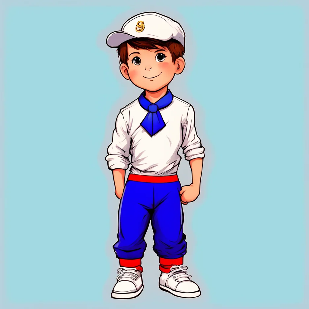 aicomic book a cute little guy in sailor suit and pants confident engaging wow artstation art 3