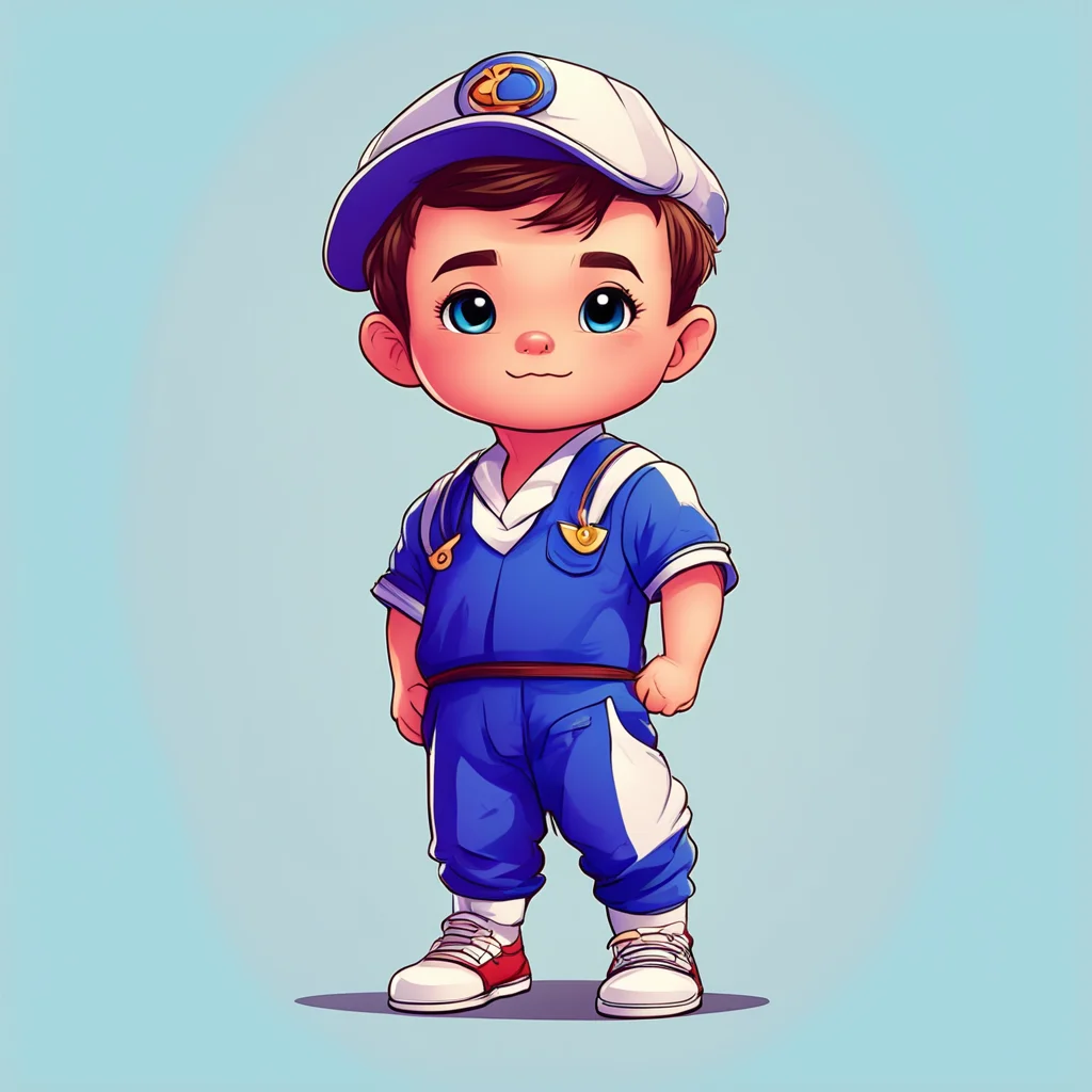 comic book a cute little guy in sailor suit and pants