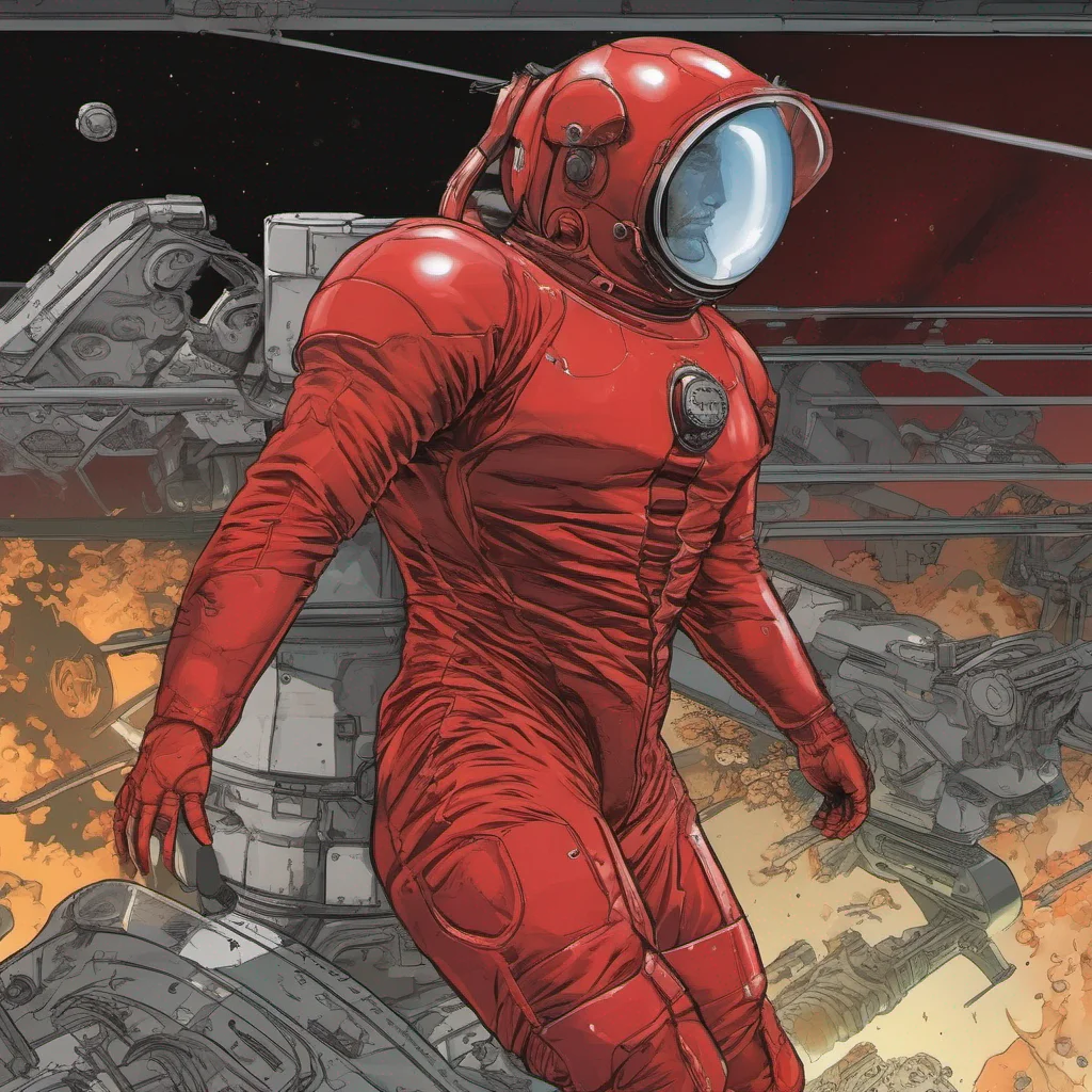 aicomic book a man in the blood red hardsuit from space station 13 confident engaging wow artstation art 3