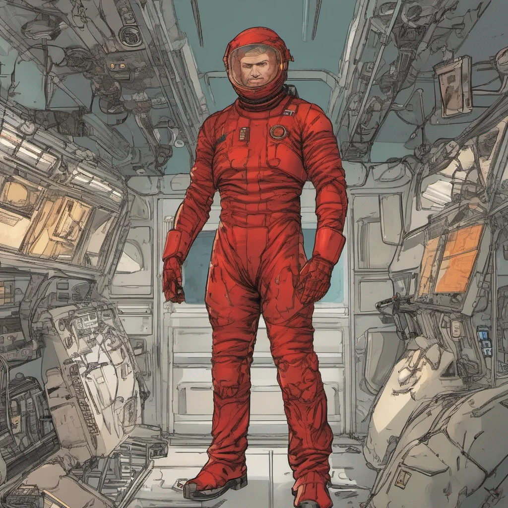 comic book a man in the blood red hardsuit from space station 13