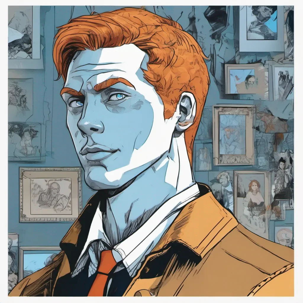 comic book art style portrait of a man with ginger hair and blue eyes good looking trending fantastic 1