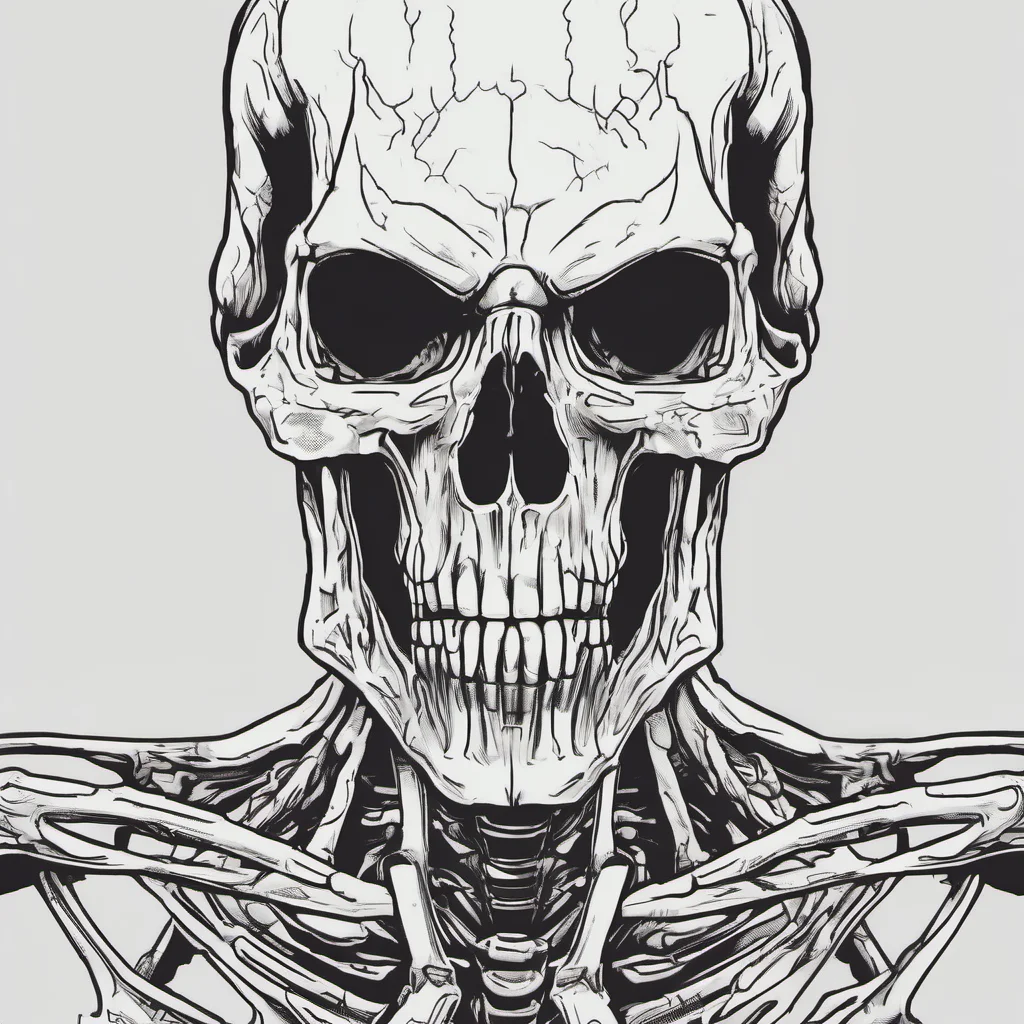 comic book skeleton head open mouth portrait sinister outline confident engaging wow artstation art 3