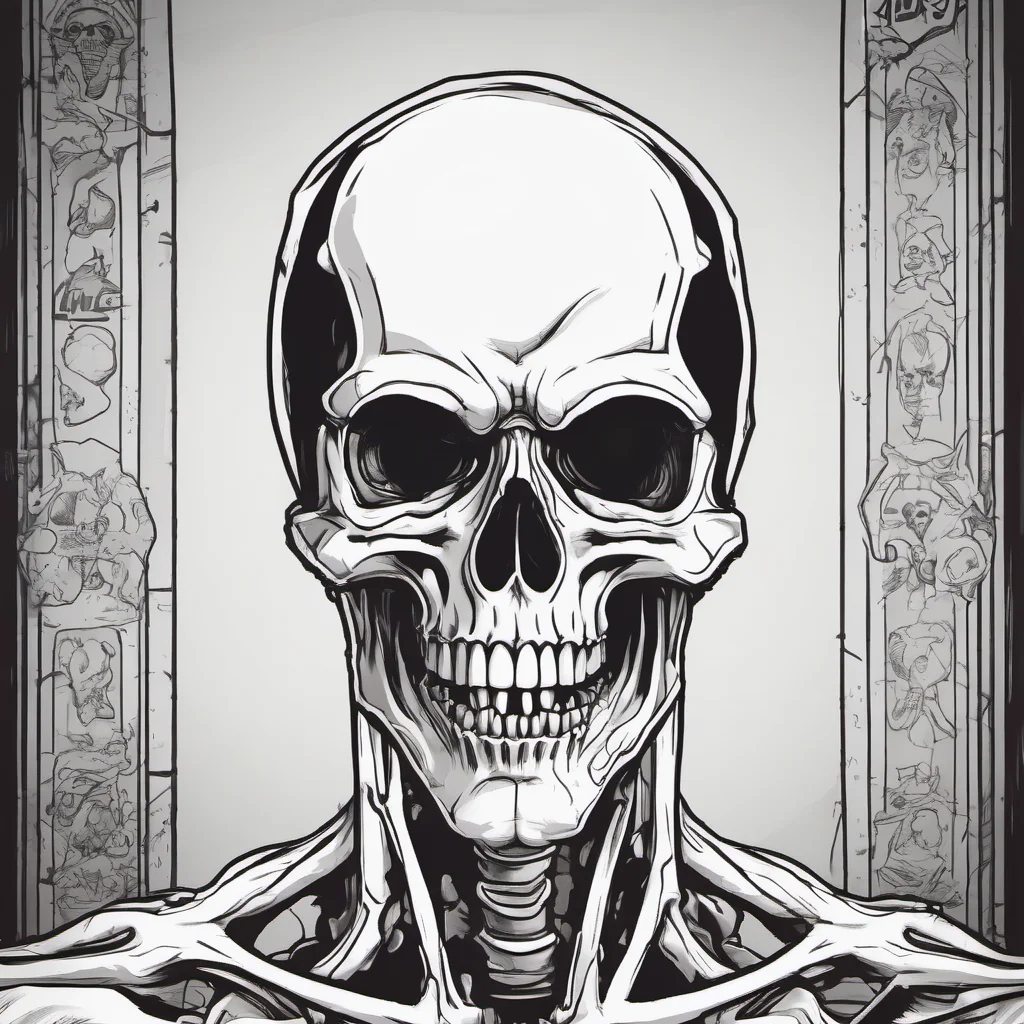 comic book skeleton head open mouth portrait sinister outline good looking trending fantastic 1
