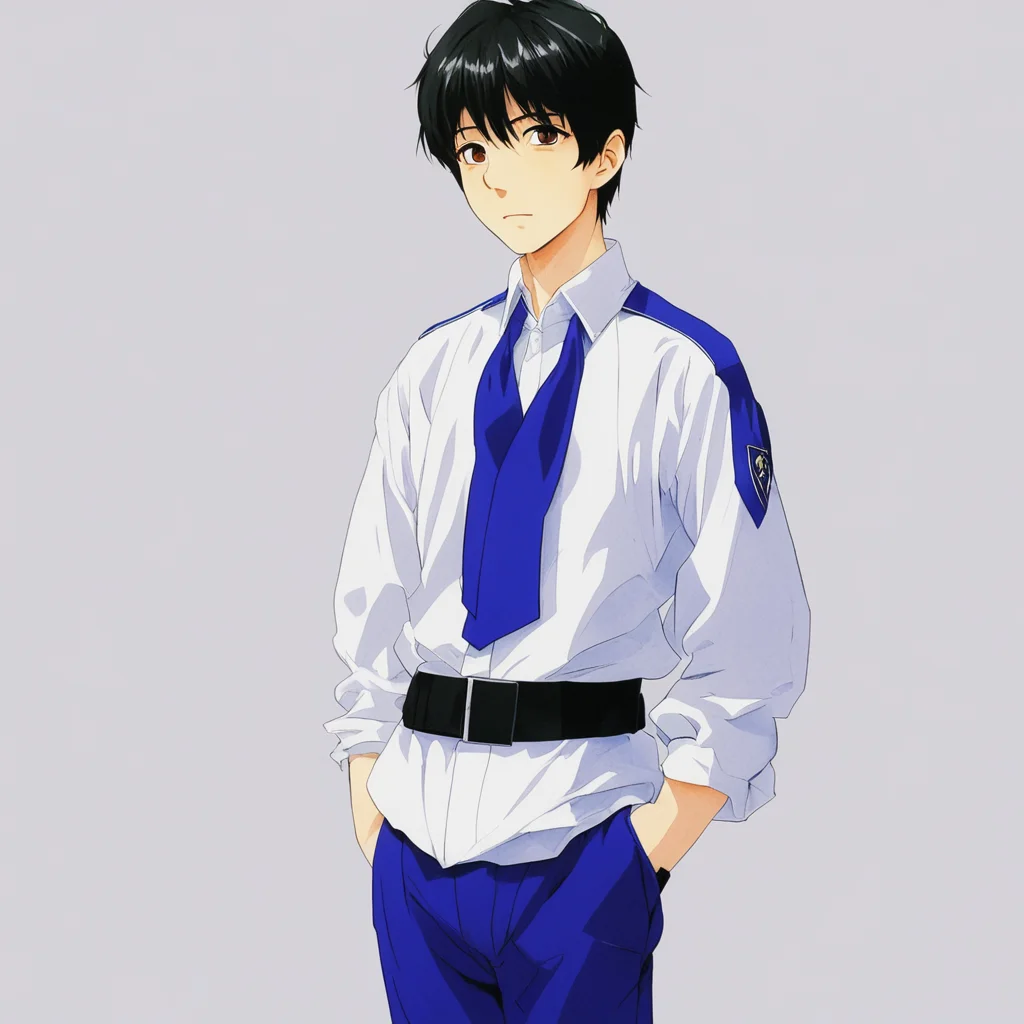 aicomic book takeshi hamaoka high school boy wearing sailor suit and pants anime fantasy art