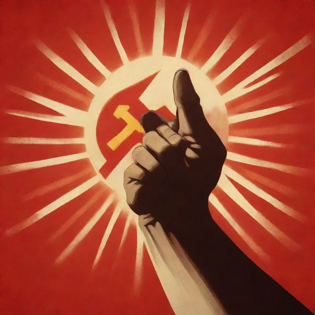 communist symbol with torm hand resolute symbol