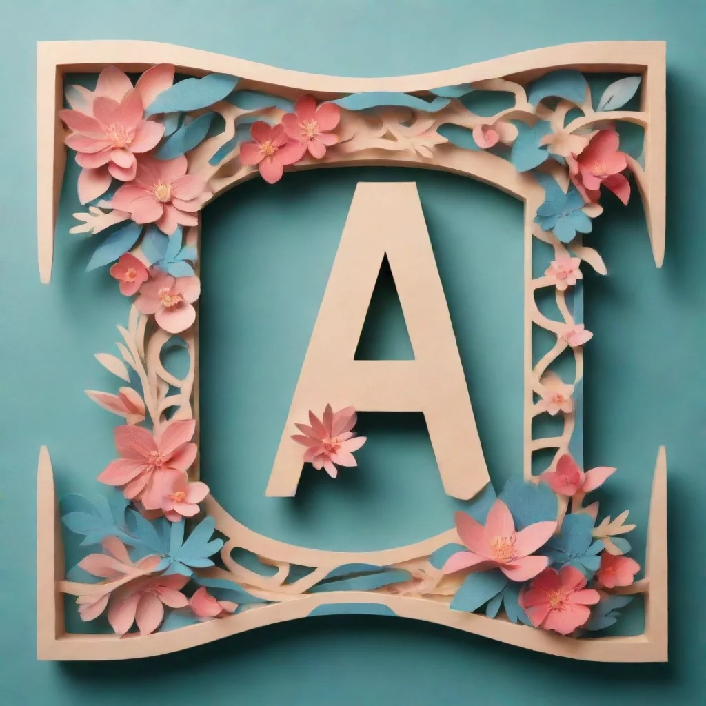 concept art of alphabet design in paper cut japanese style